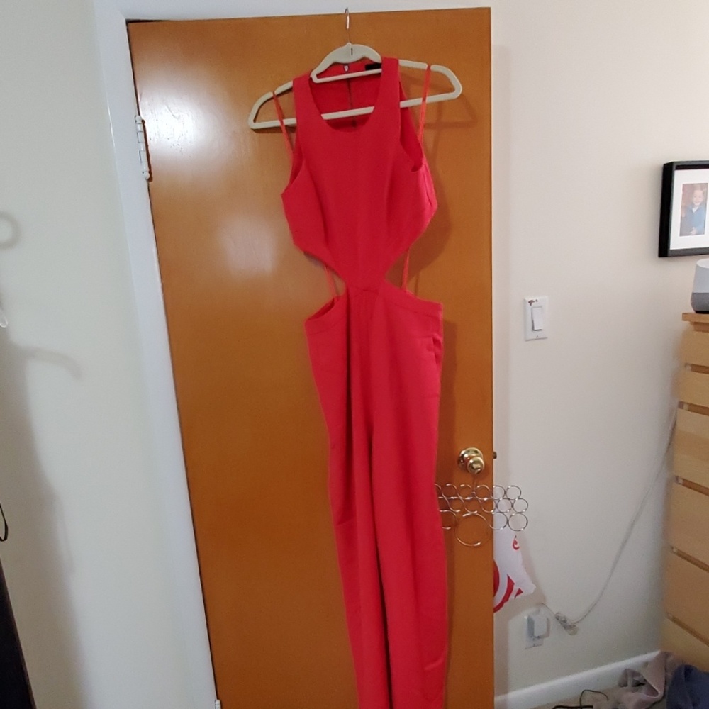 Bcbg jumpsuit in coral